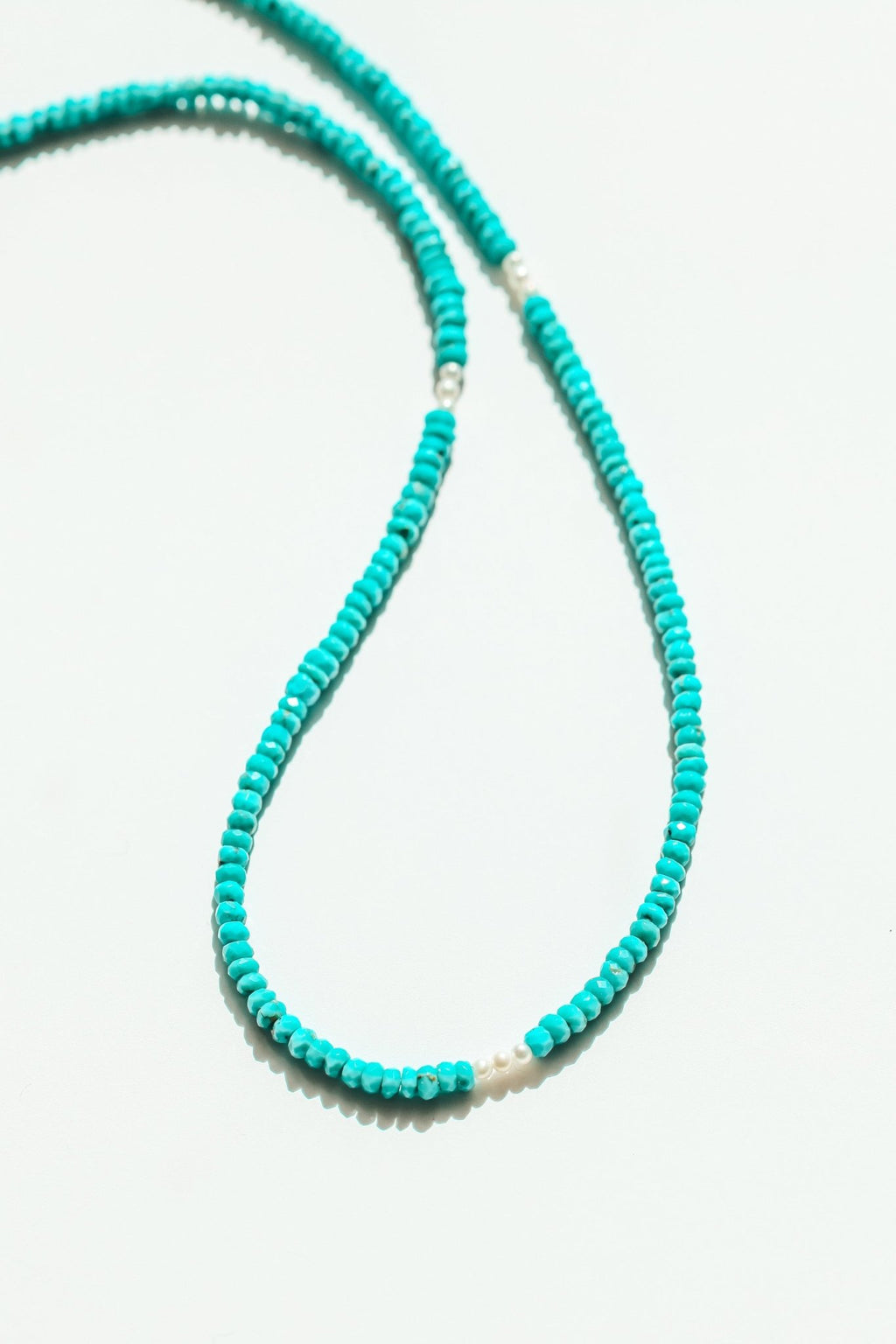 Turquoise and Pearl Beaded Necklace - Che Cose Belle