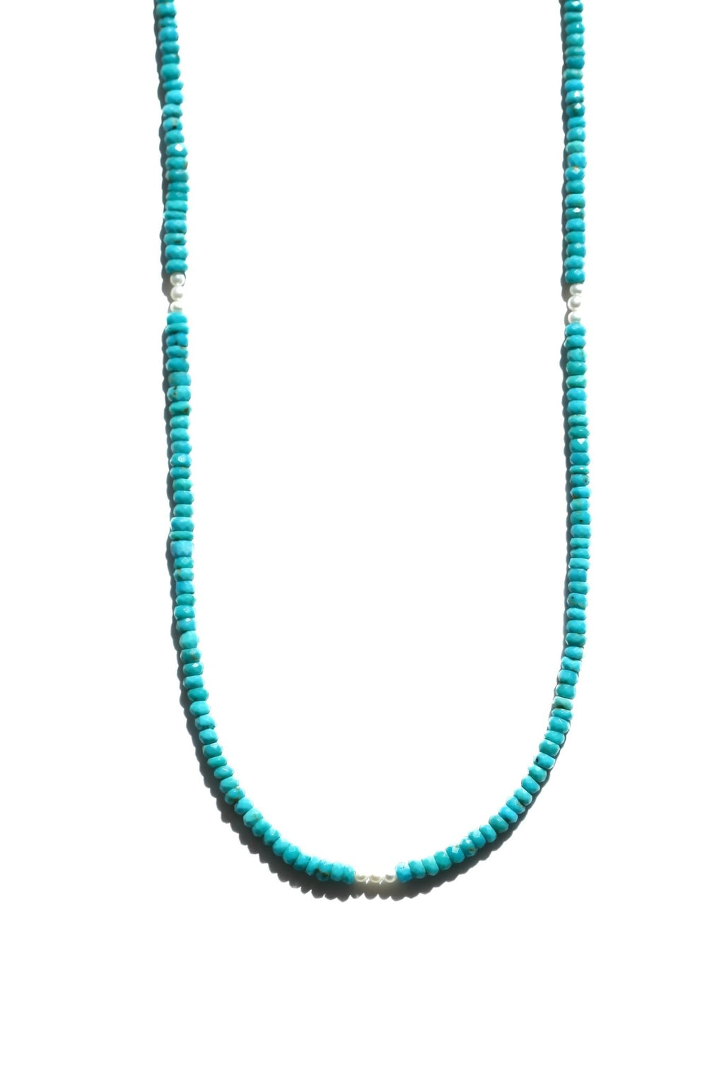 Turquoise and Pearl Beaded Necklace - Che Cose Belle