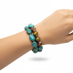 Turquoise Aqua Terra Oval and Bead Bracelet - Che Cose Belle