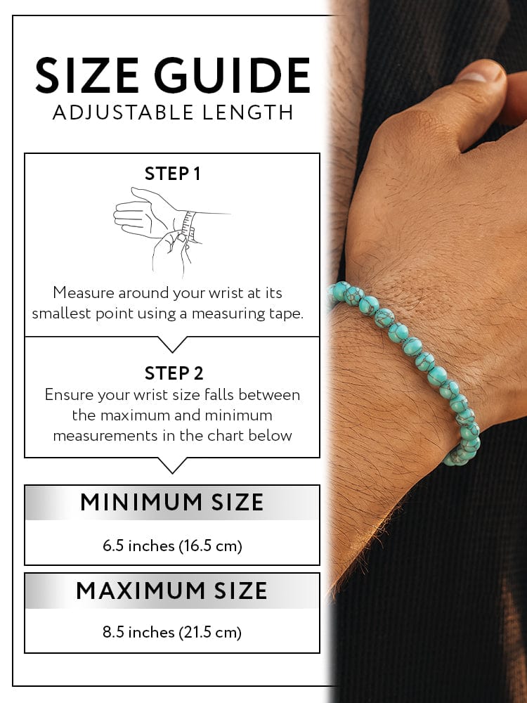 Turquoise Beaded Bracelet - Chain Fit - Che Cose Belle
