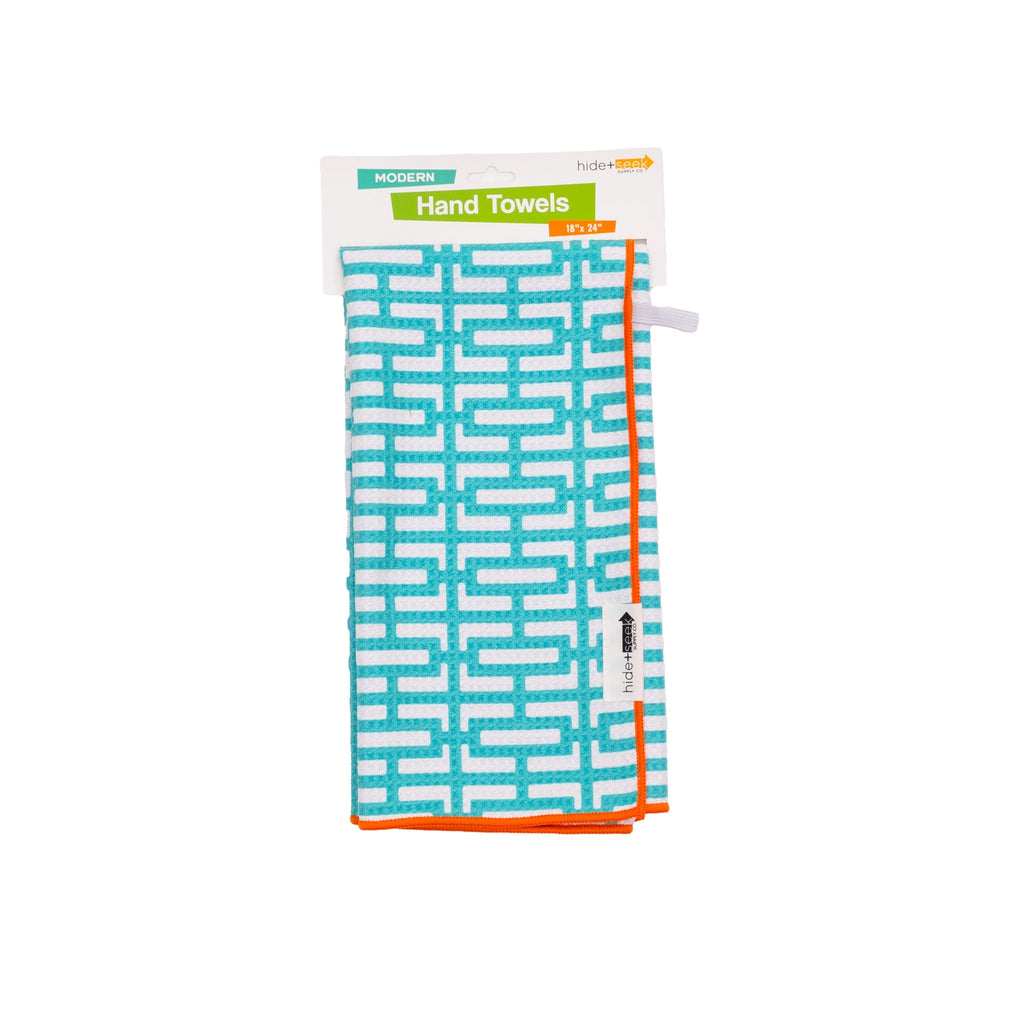 Turquoise Breeze Block Hand Towel 18" x 24" - Che Cose Belle