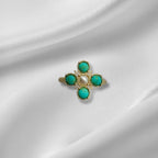 Turquoise Pearl Glory Cross Ring - Che Cose Belle