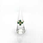 Turquoise Pearl Glory Cross Ring - Che Cose Belle