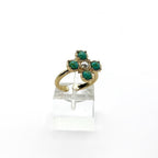 Turquoise Pearl Glory Cross Ring - Che Cose Belle