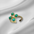 Turquoise Pearl Glory Cross Ring - Che Cose Belle