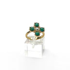 Turquoise Pearl Glory Cross Ring - Che Cose Belle