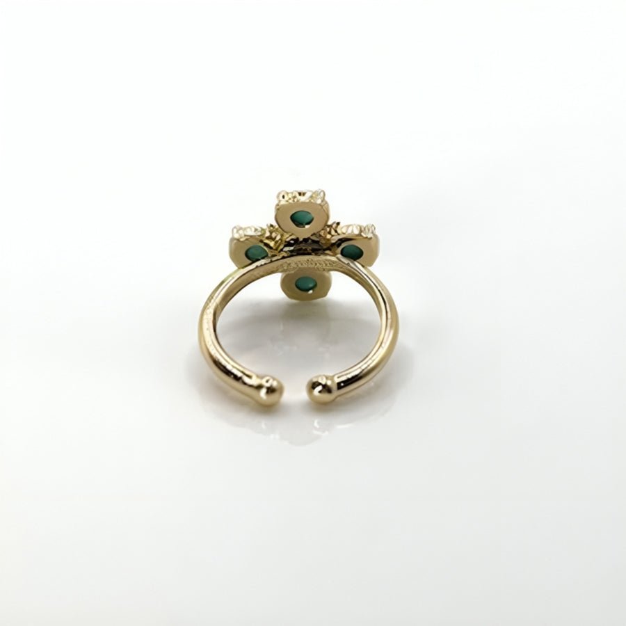 Turquoise Pearl Glory Cross Ring - Che Cose Belle