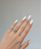 Turquoise Pearl Glory Cross Ring - Che Cose Belle