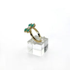 Turquoise Pearl Glory Cross Ring - Che Cose Belle
