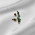 Turquoise Pearl Glory Cross Stud Earrings - Che Cose Belle