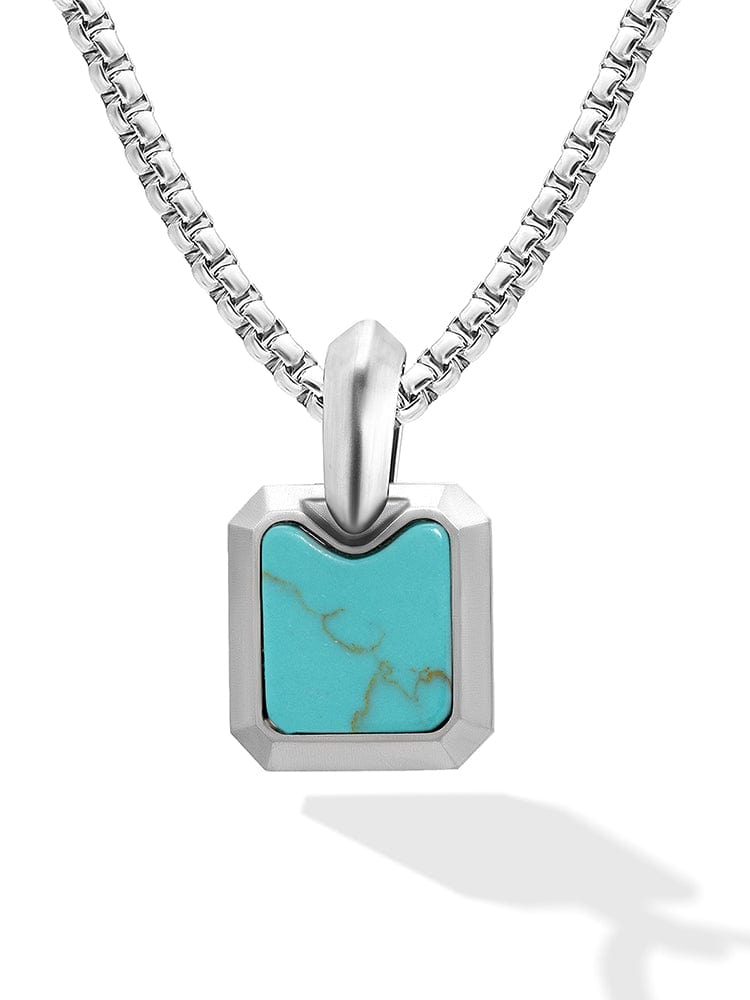 Turquoise Square Pendant Necklace - Che Cose Belle