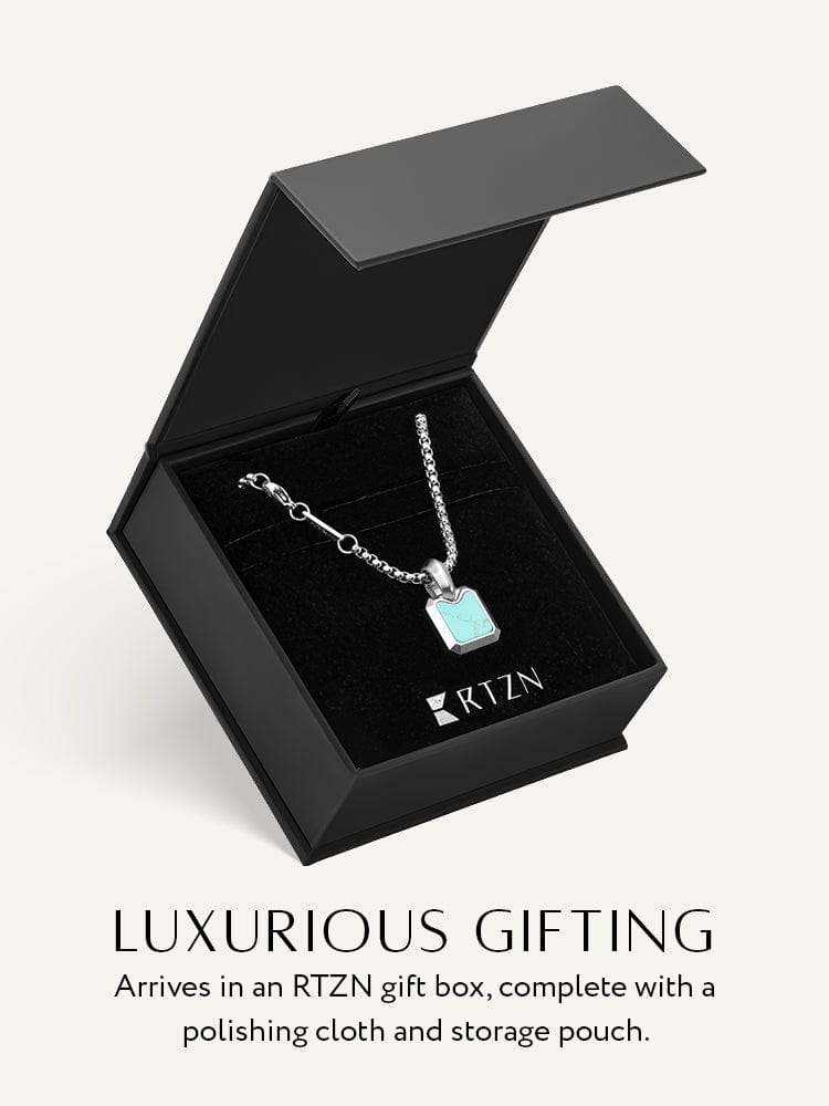 Turquoise Square Pendant Necklace - Che Cose Belle