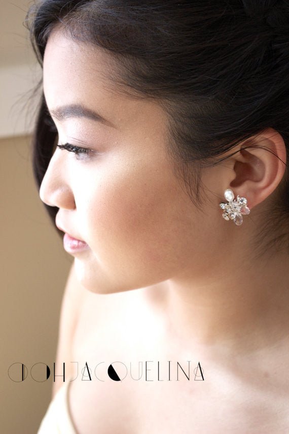 Turquoise Swarovski Flower earrings - Che Cose Belle