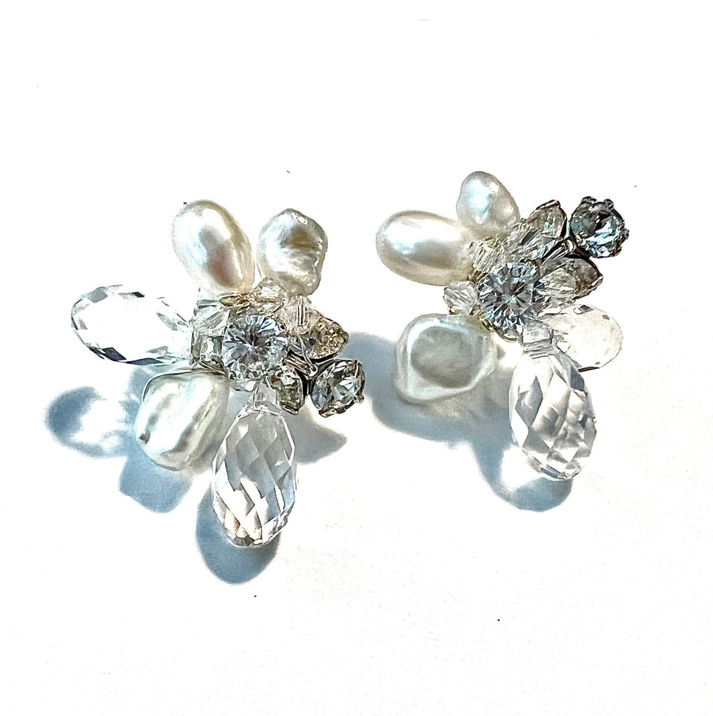 Turquoise Swarovski Flower earrings - Che Cose Belle