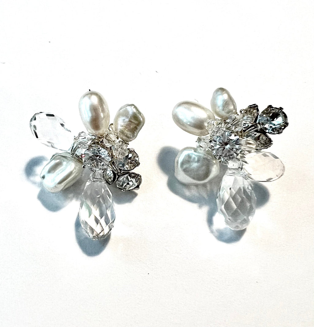 Turquoise Swarovski Flower earrings - Che Cose Belle