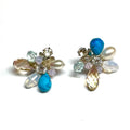 Turquoise Swarovski Flower earrings - Che Cose Belle