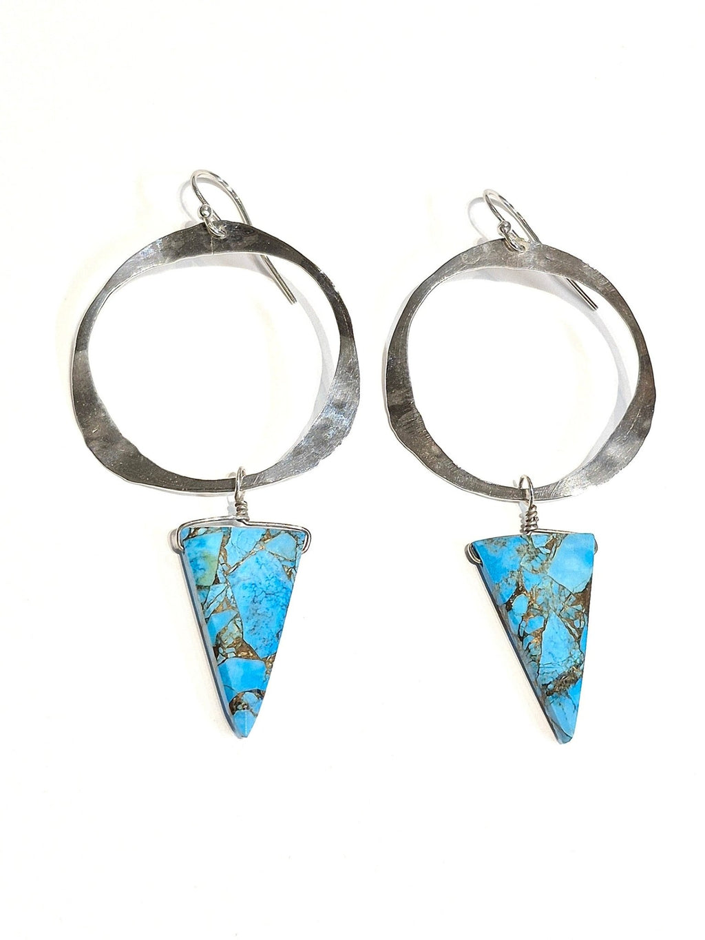 Turquoise Triangle Hoop earrings - Che Cose Belle