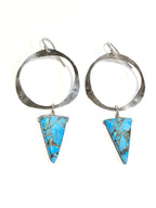 Turquoise Triangle Hoop earrings - Che Cose Belle