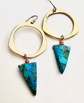 Turquoise Triangle Hoop earrings - Che Cose Belle