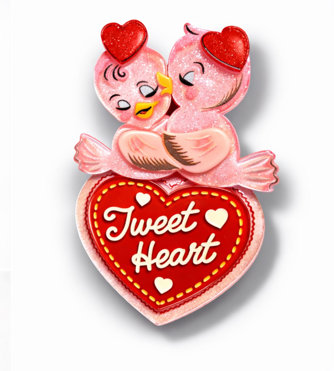 Tweet Heart Brooch by 50's Vintage Dame x Lipstick & Chrome - Che Cose Belle