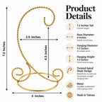 Twisted Wire Gold Metal Ornament Stand Display 7.2 Inches (Taiwan) - Che Cose Belle