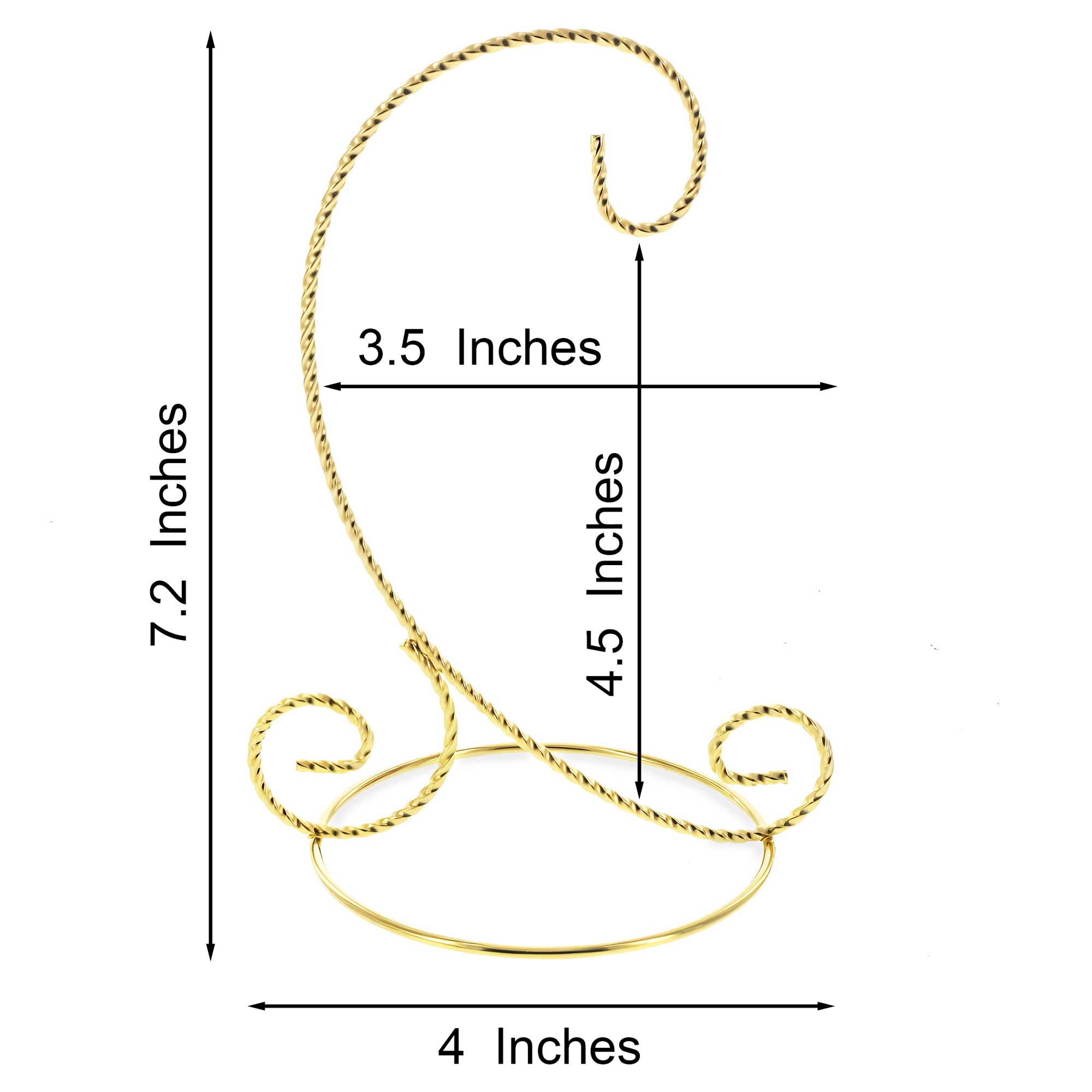 Twisted Wire Gold Metal Ornament Stand Display 7.2 Inches (Taiwan) - Che Cose Belle
