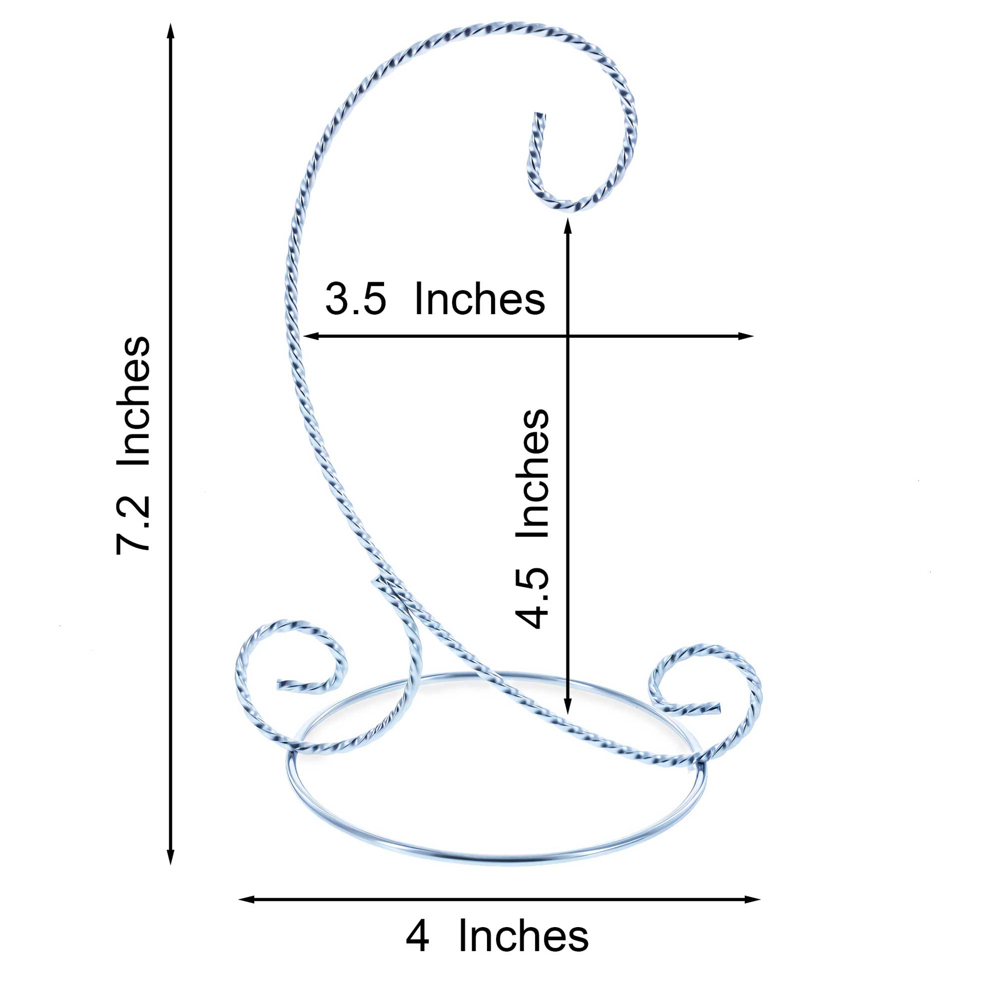 Twisted Wire Silver Metal Ornament Stand Display 7.2 Inches (Taiwan) - Che Cose Belle