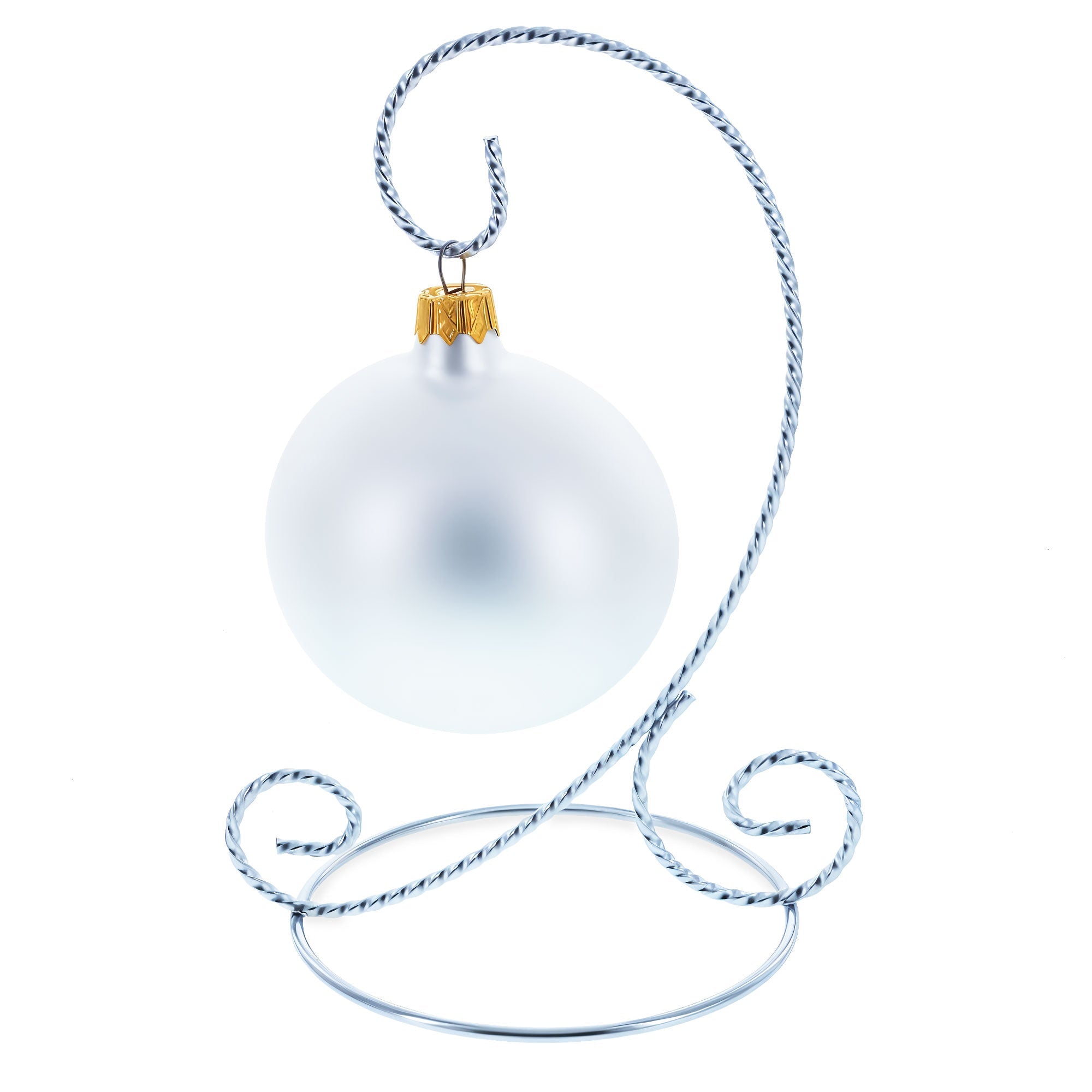 Twisted Wire Silver Metal Ornament Stand Display 7.2 Inches (Taiwan) - Che Cose Belle