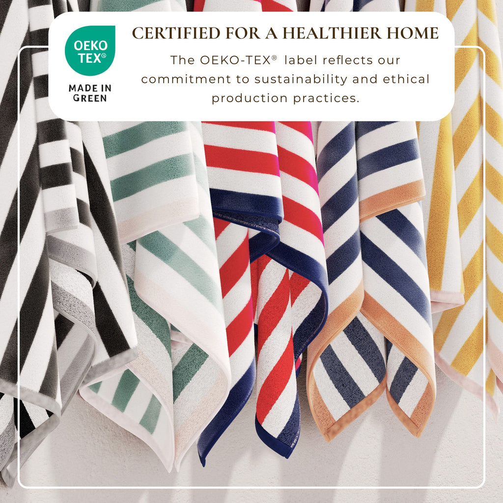 Oversized Striped Border Cabana Beach Towel - Santa Cruz
