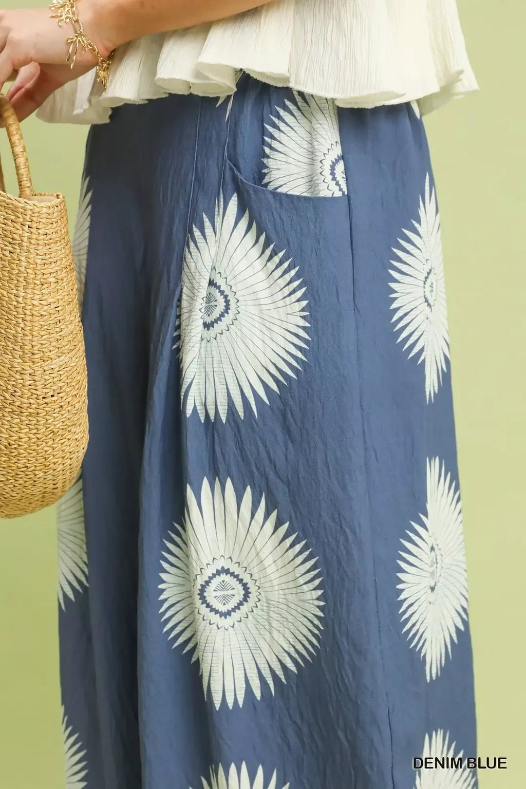 Umgee Abstract Border Print Wide Leg Pants - Che Cose Belle