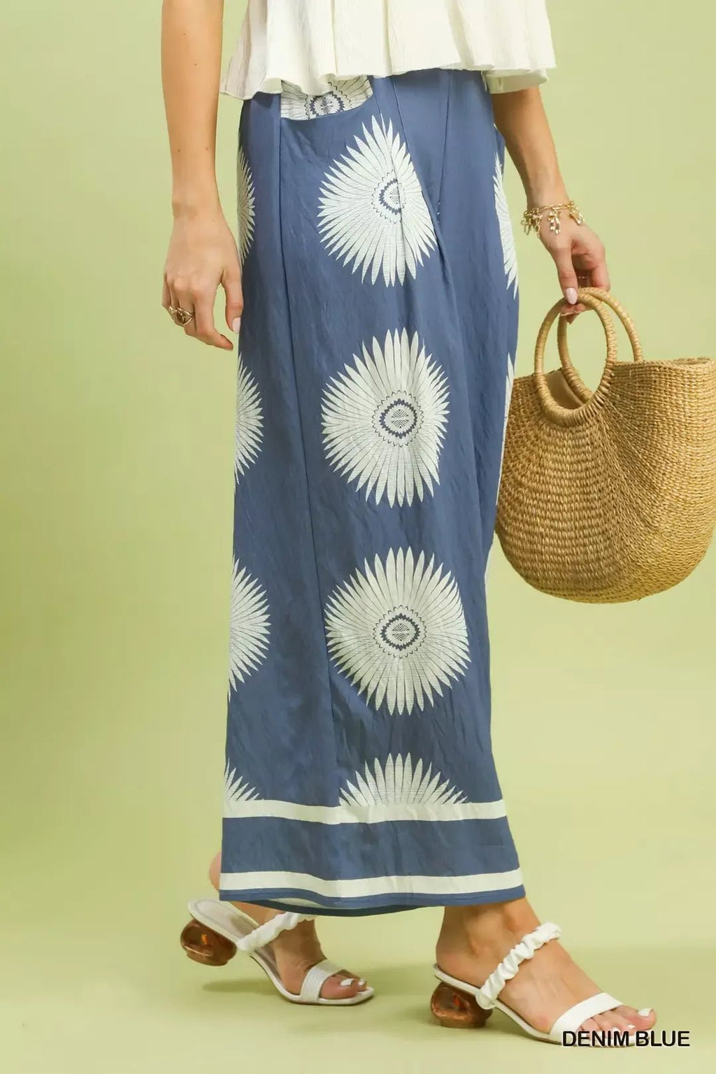 Umgee Abstract Border Print Wide Leg Pants - Che Cose Belle