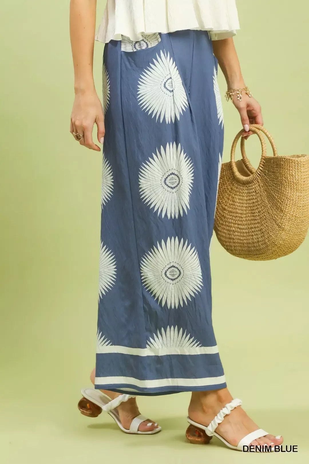 Umgee Abstract Border Print Wide Leg Pants - Che Cose Belle