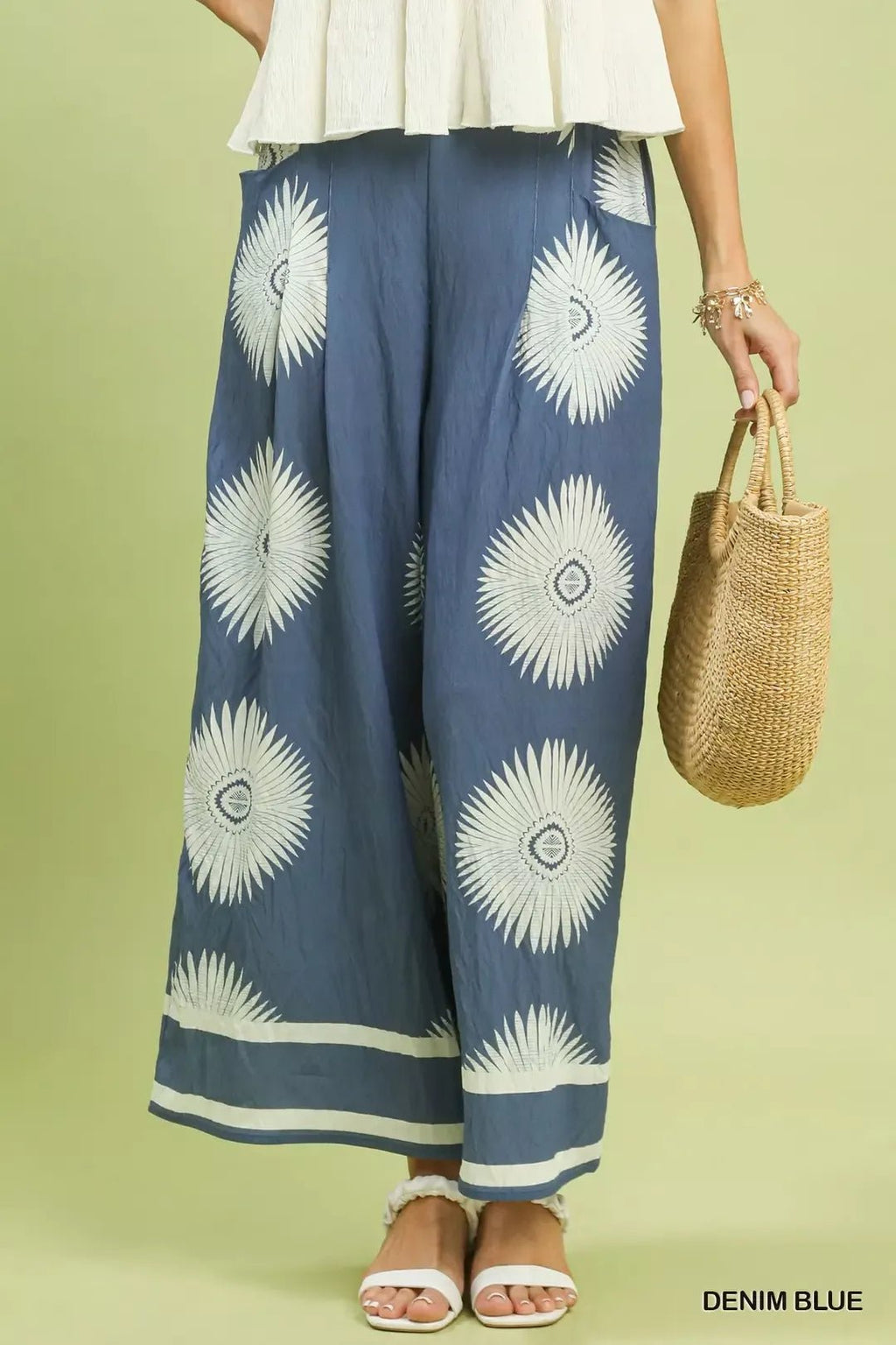 Umgee Abstract Border Print Wide Leg Pants - Che Cose Belle