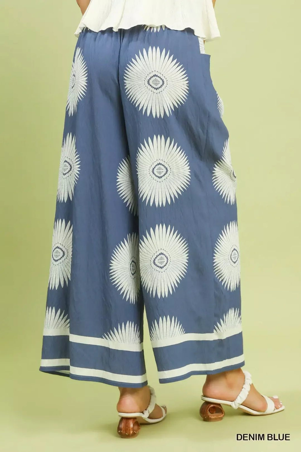 Umgee Abstract Border Print Wide Leg Pants - Che Cose Belle