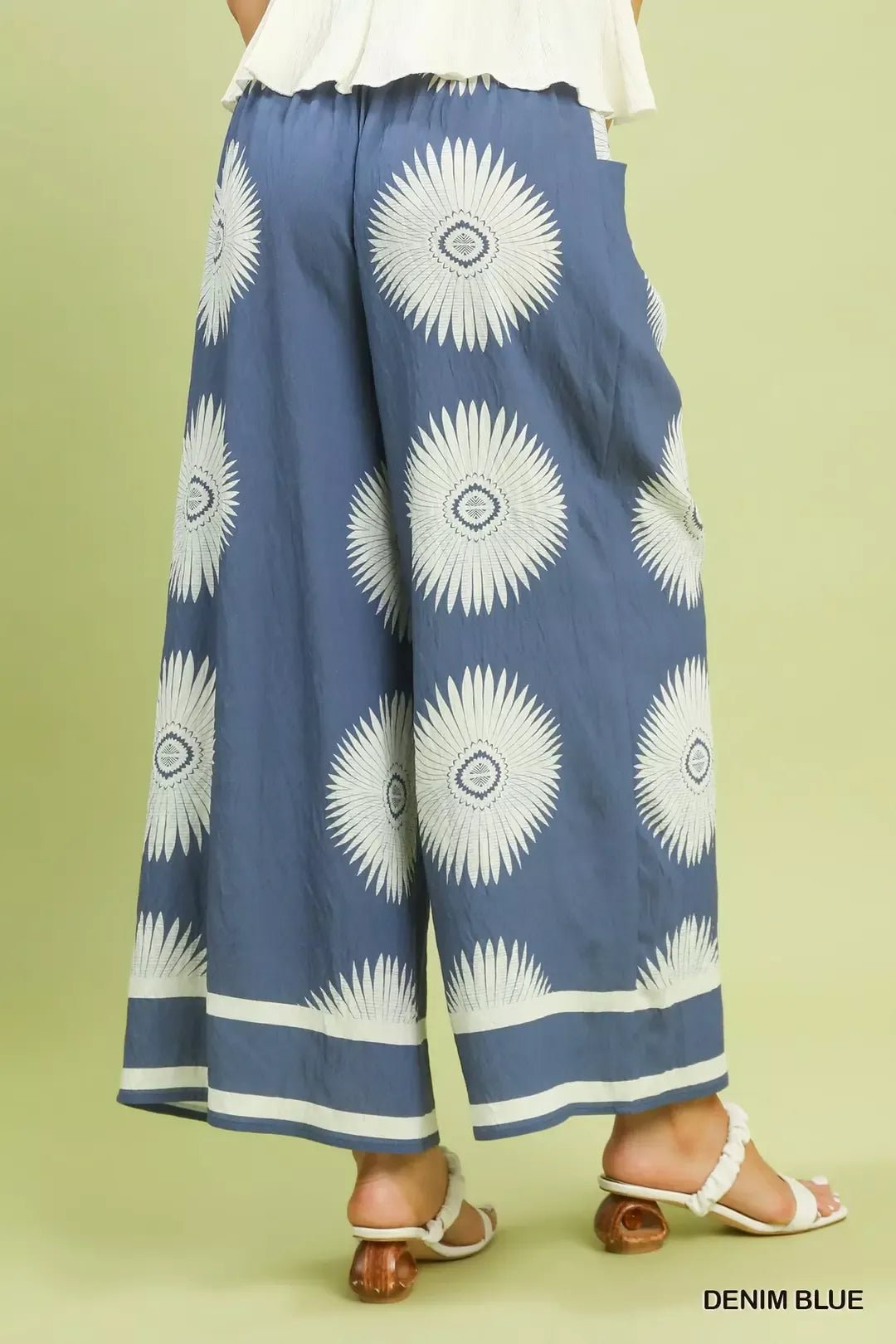 Umgee Abstract Border Print Wide Leg Pants - Che Cose Belle