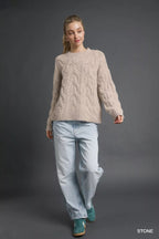 Umgee Cable Knit Cozy Sweater - Che Cose Belle