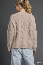Umgee Cable Knit Cozy Sweater - Che Cose Belle