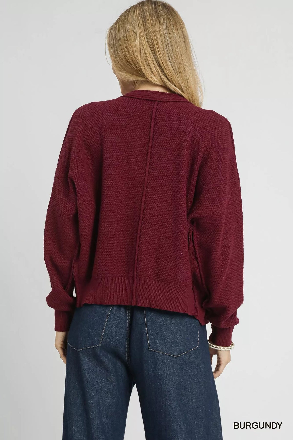 Umgee Chunky Cable Knit V-Neck Button-Up Cardigan - Che Cose Belle