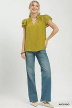 Umgee Lace Trim Ruffle Top - Che Cose Belle