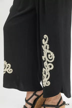 Umgee Linen Embroidered Wide - Leg Boho Pants - Che Cose Belle