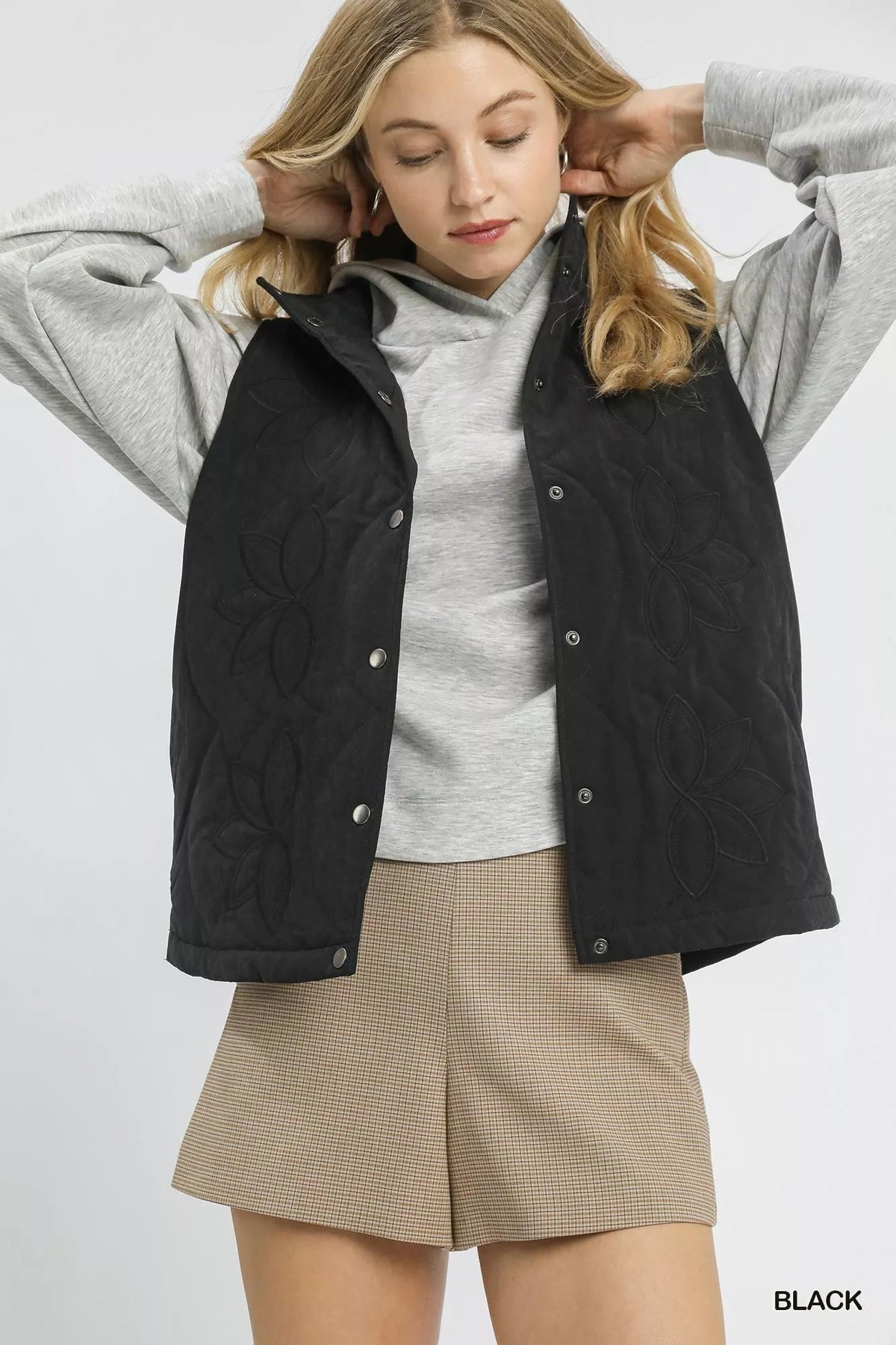 Umgee Quilted Embroidered Vest - Che Cose Belle