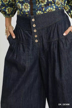 Umgee Stone Washed Wide-Leg Button-Front Culottes - Che Cose Belle