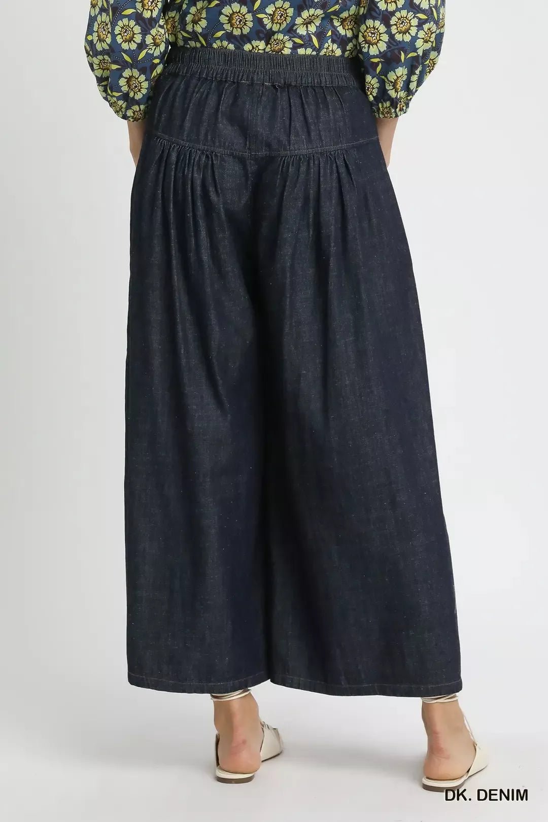 Umgee Stone Washed Wide-Leg Button-Front Culottes - Che Cose Belle