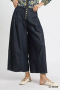 Umgee Stone Washed Wide-Leg Button-Front Culottes - Che Cose Belle