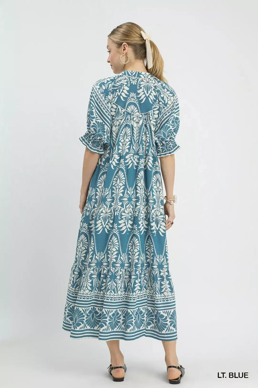 Umgee Two - tone Border Print Midi Dress - Che Cose Belle