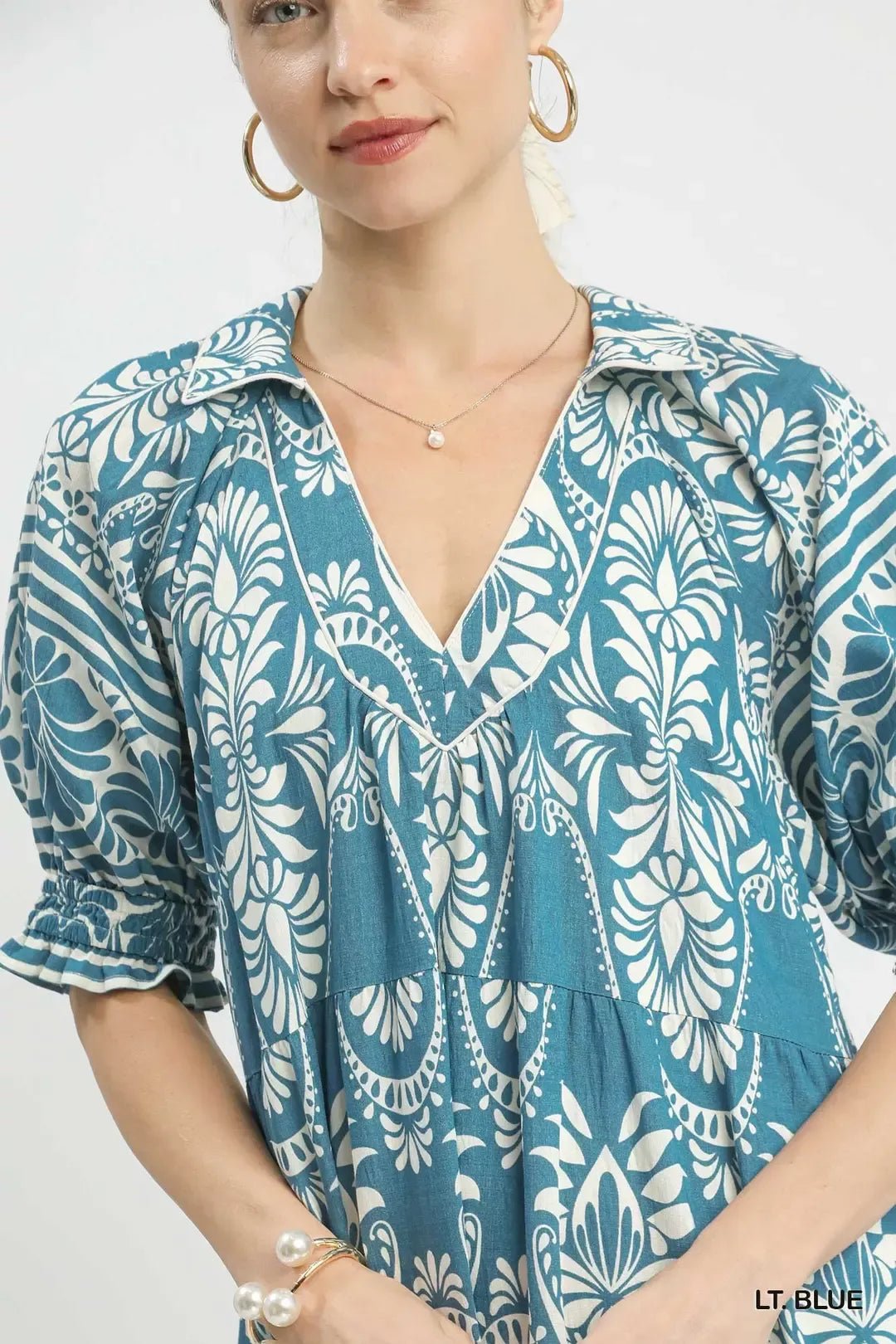 Umgee Two - tone Border Print Midi Dress - Che Cose Belle