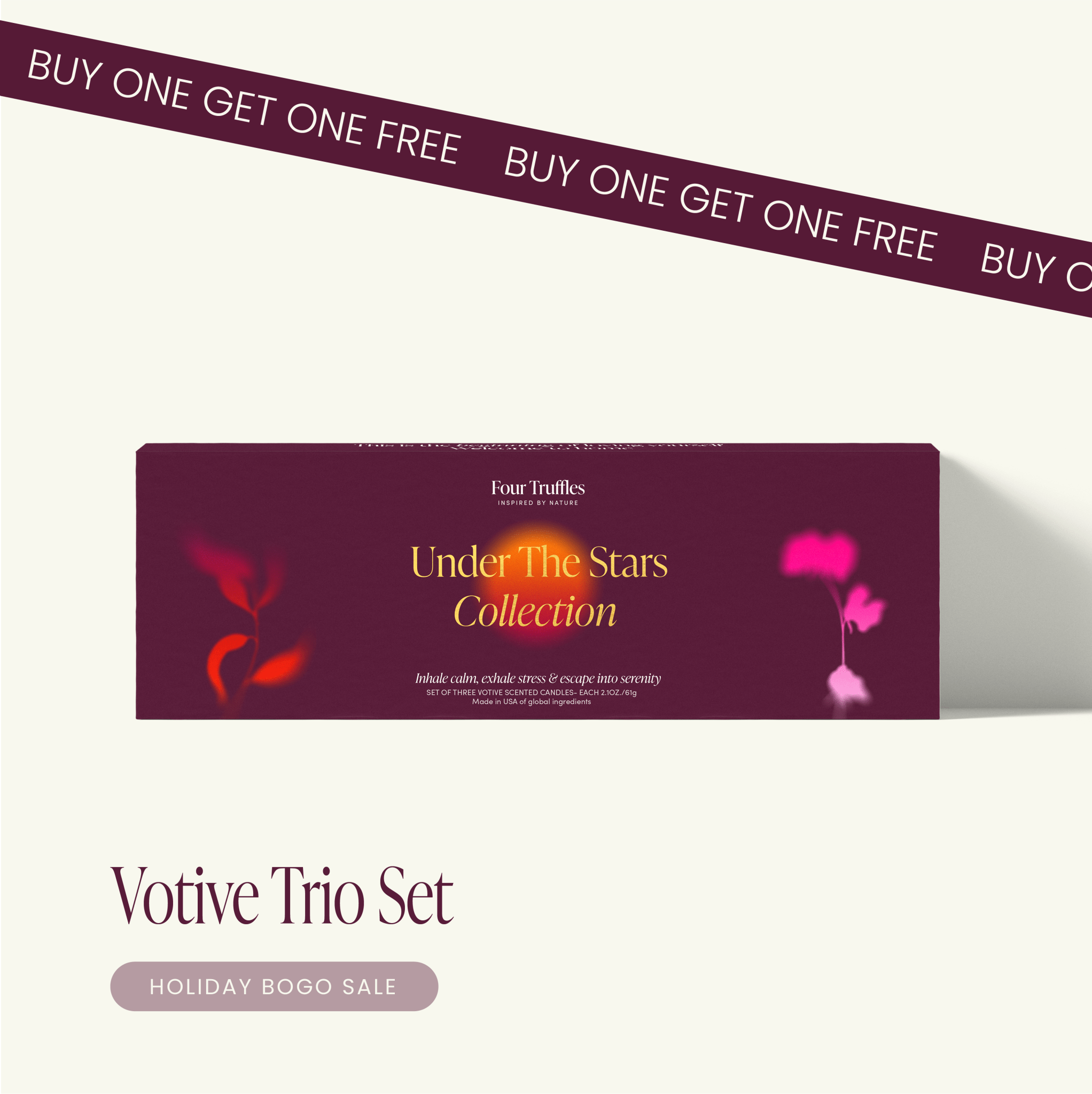 Under The Stars Set of Three Votive Candles - Che Cose Belle