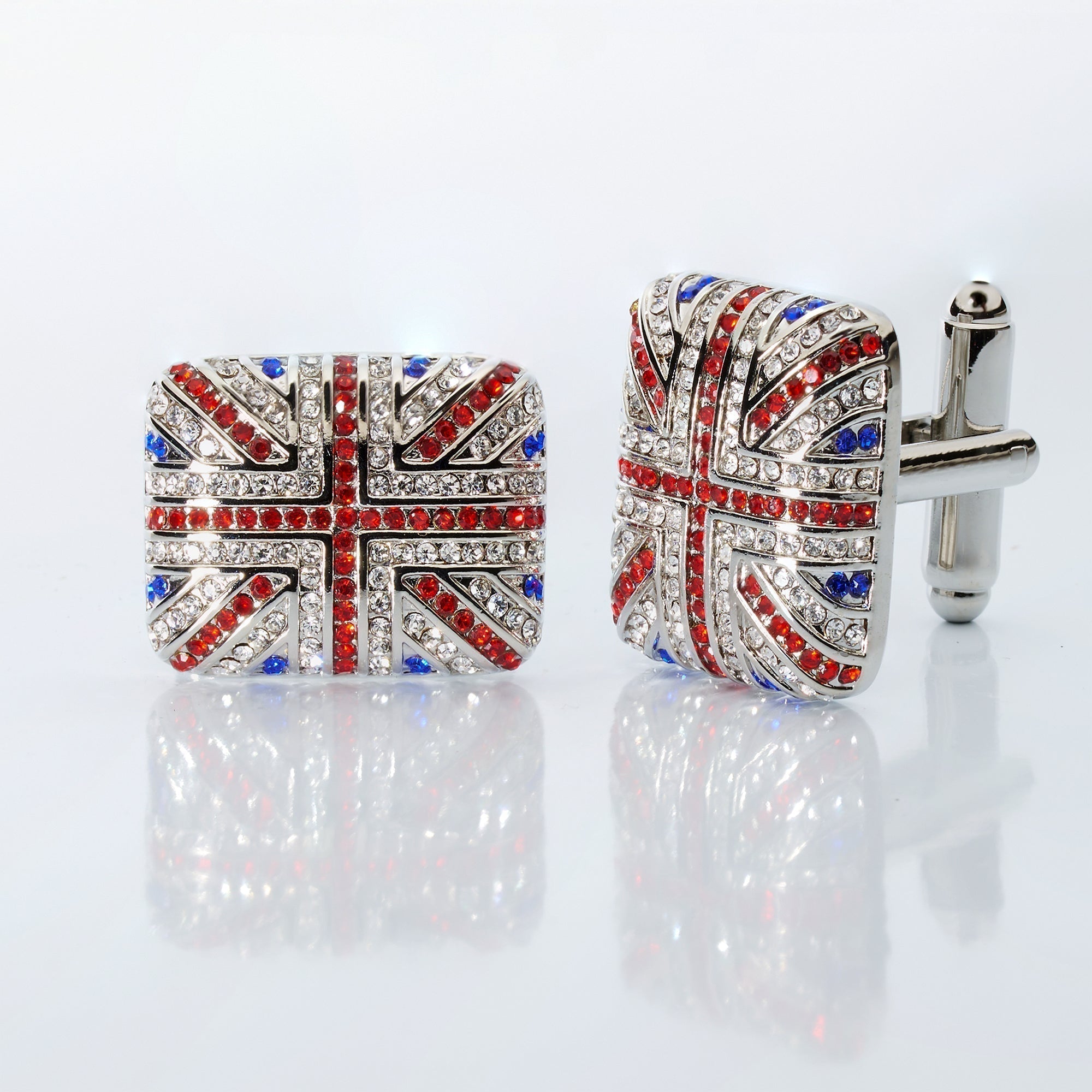 Union Jack Crystal Cufflinks – British Flag Enamel & Crystal Accents - Che Cose Belle
