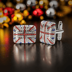 Union Jack Crystal Cufflinks – British Flag Enamel & Crystal Accents - Che Cose Belle