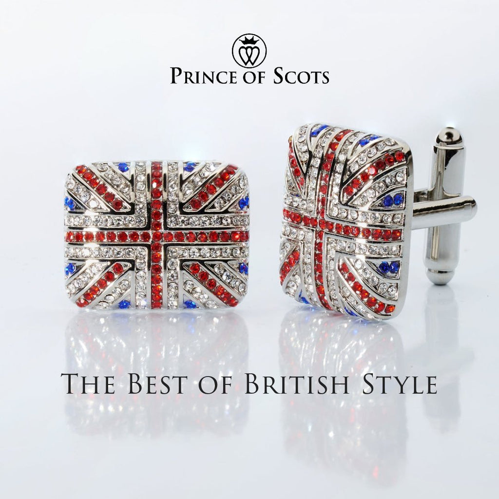 Union Jack Crystal Cufflinks – British Flag Enamel & Crystal Accents - Che Cose Belle